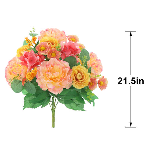 Peony & Hydrangea Mixed Floral Bush, 21.5"