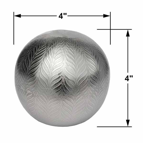 Found & Fable Half Etching Metal Orb with Flat Base, 4"