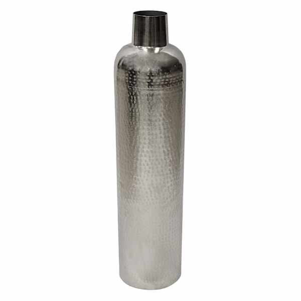 Smooth Silver Metal Oversized Vase, 29"