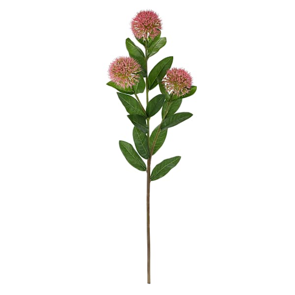 3-Bulb Pink Thistle Floral Spray, 31.5"