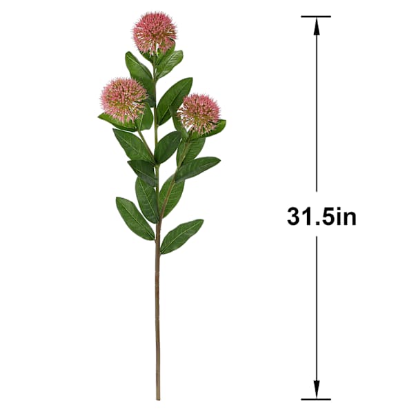 3-Bulb Pink Thistle Floral Spray, 31.5"