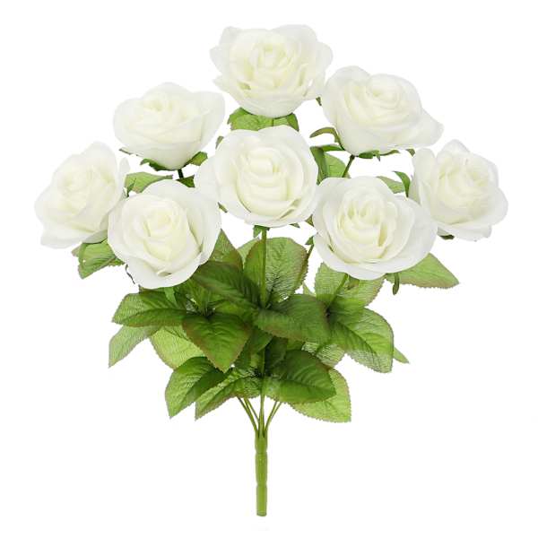 White Tonal Rose Floral Spray, 18"