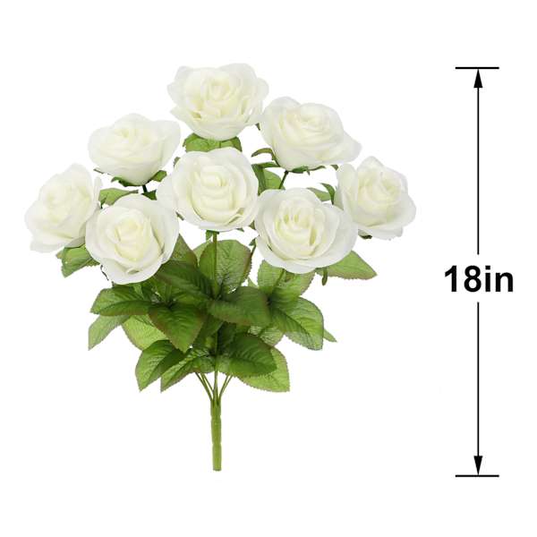 White Tonal Rose Floral Spray, 18"