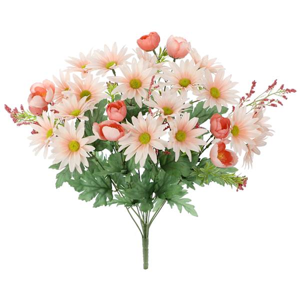Pink Daisy & Buttercup Floral Spray, 19.5"