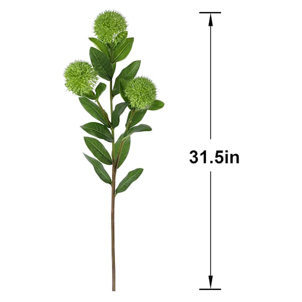 3-Bulb Green Thistle Floral Spray, 31.5"