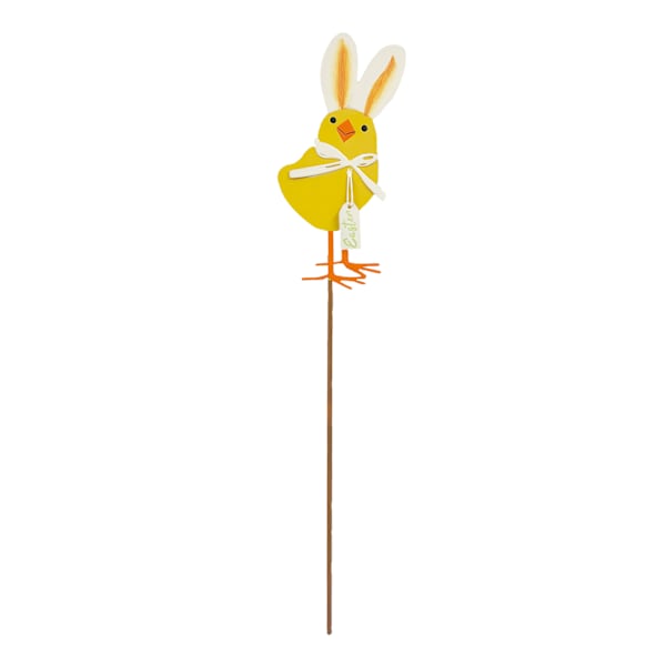Homespun Easter Yellow Chick Yard Pick, 15"