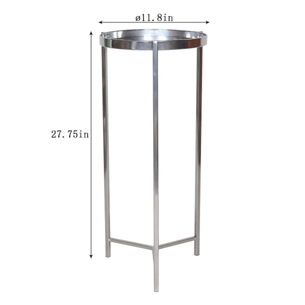 Crosby St. Silver Metal Plant Stand, Medium