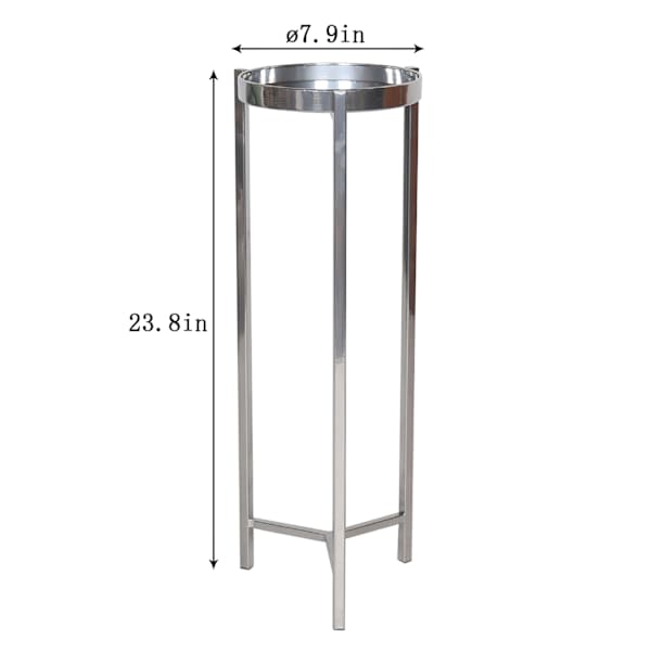 Crosby St. Silver Metal Plant Stand, Small