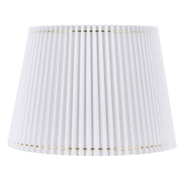 White Stitched Pleat Large Taper Table Lamp Shade, 13x17x12