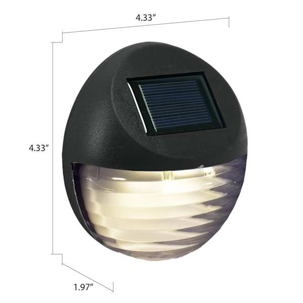 Set of 4 2-Lumen Solar Black Circle Deck Light
