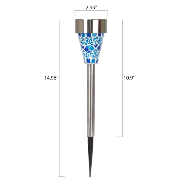 Solar Blue Mosaic Pathway Light