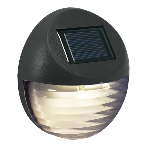 2-Lumen Solar Black Circle Deck Light