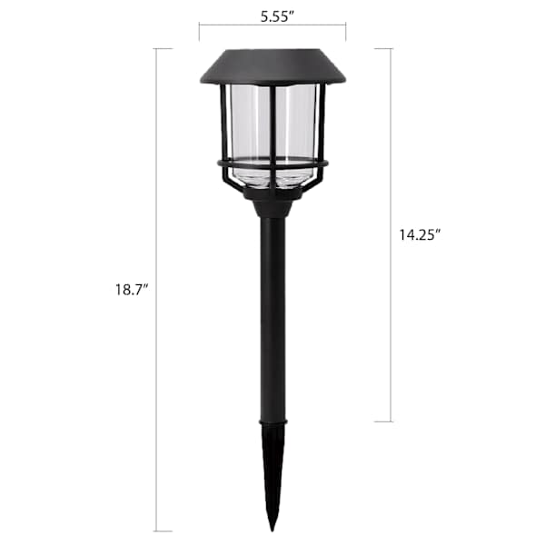 6-Pack 8-Lumen Solar  Black Caged Pathway Lights
