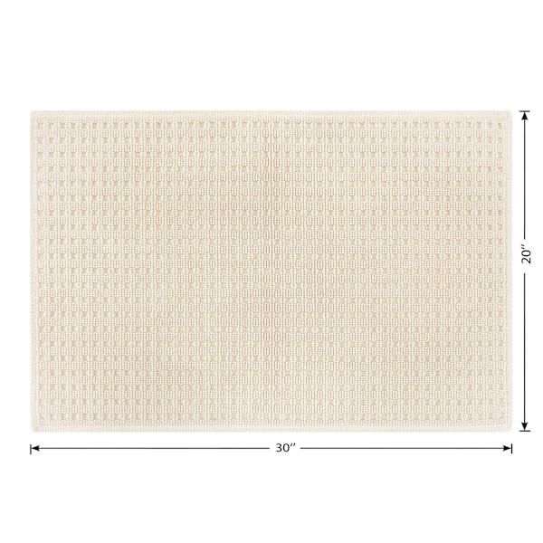 Crosby St. Ivory Waffle Antimicrobial Cotton Bath Rug, 20x30