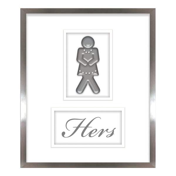Framed Hers Print Under Glass Jeweled Wall Art, 13x11
