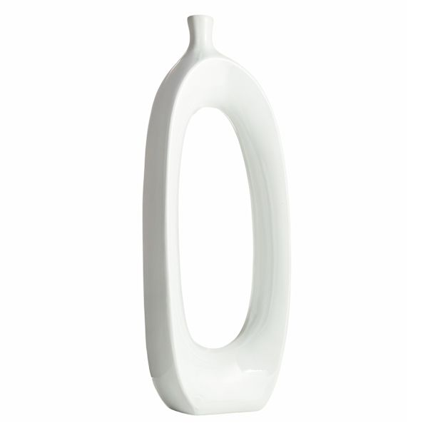 Crosby St. Riley White Ceramic Vase, 30"