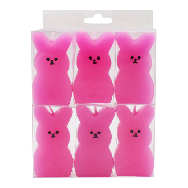 Bunny Brights 6-Pack Pink Rabbit Tealight Candles