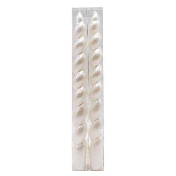 2-Pack White Twisted Taper Candles