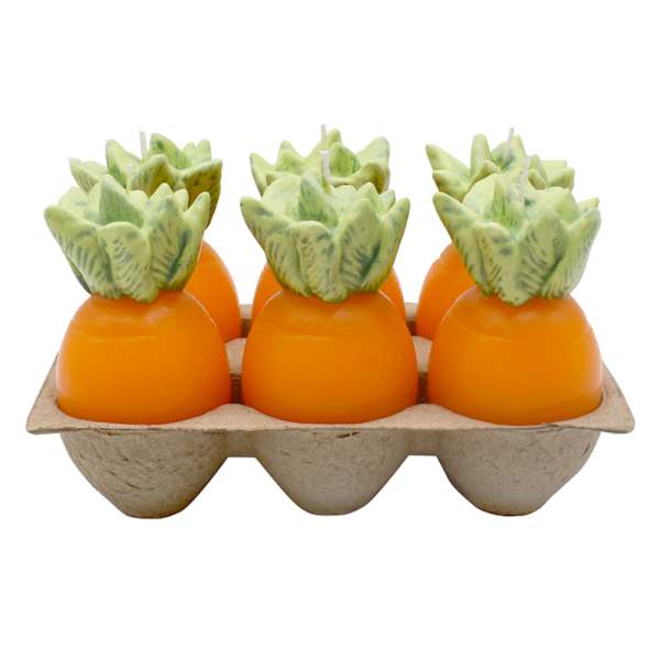 Homespun Easter 6-Pack Carrot Votive Candles