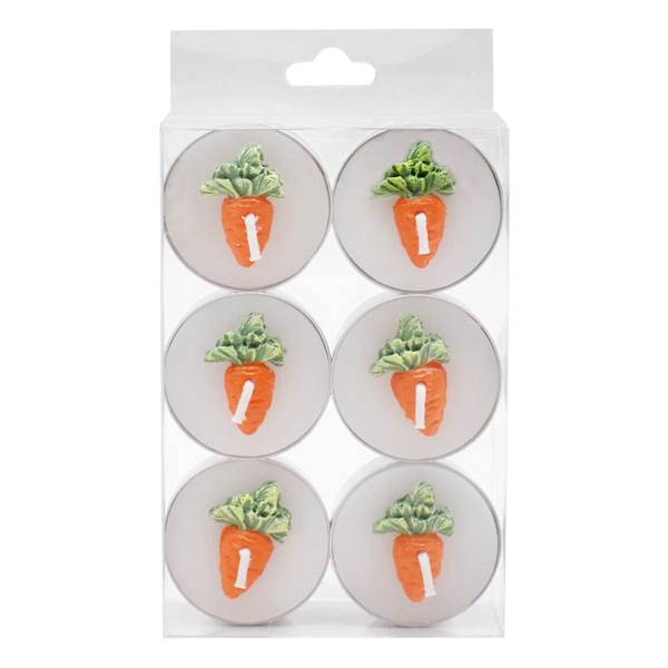 Homespun Easter 6-Pack Carrot Tealight Candle