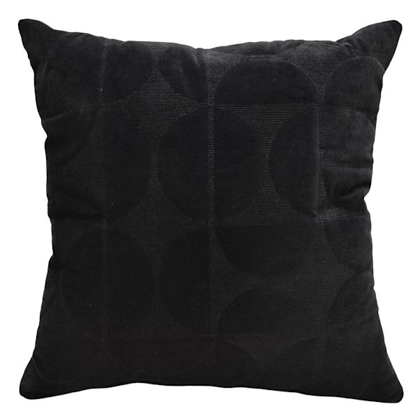 Crosby St. Black Geo Quilted Velvet Throw Pillow, 18"