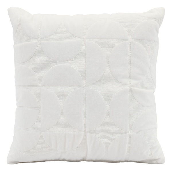 Crosby St. White Geo Quilted Velvet Throw Pillow, 18"