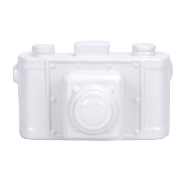 White Ceramic Camera, 4"