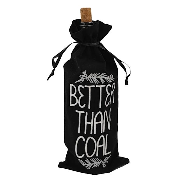 Better Than Coal Black Wine Bottle Gift Bag