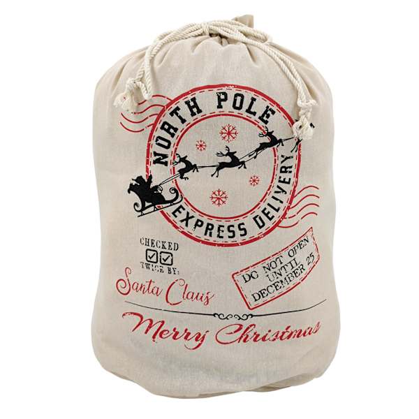 Jumbo North Pole Fabric Gift Bag, 24x27