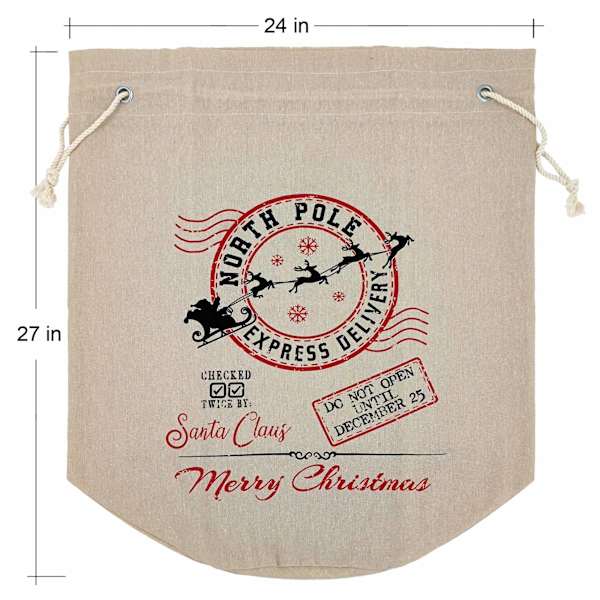 Jumbo North Pole Fabric Gift Bag, 24x27
