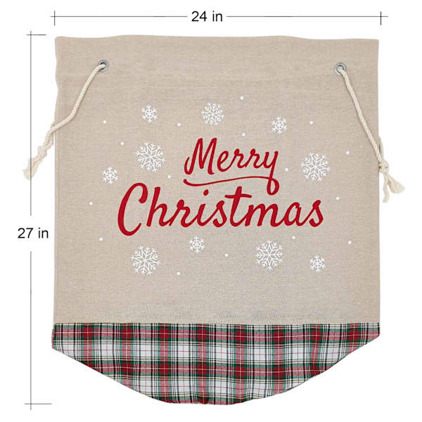 Jumbo Merry Christmas Fabric Gift Bag, 24x27