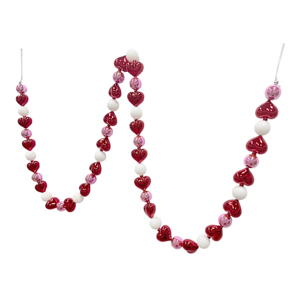 Red, Pink & White Valentine's Heart Shatterproof Garland, 6'