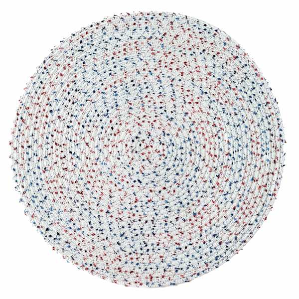 Providence Patriotic Round Red, White & Blue Boucle Placemat, 15"