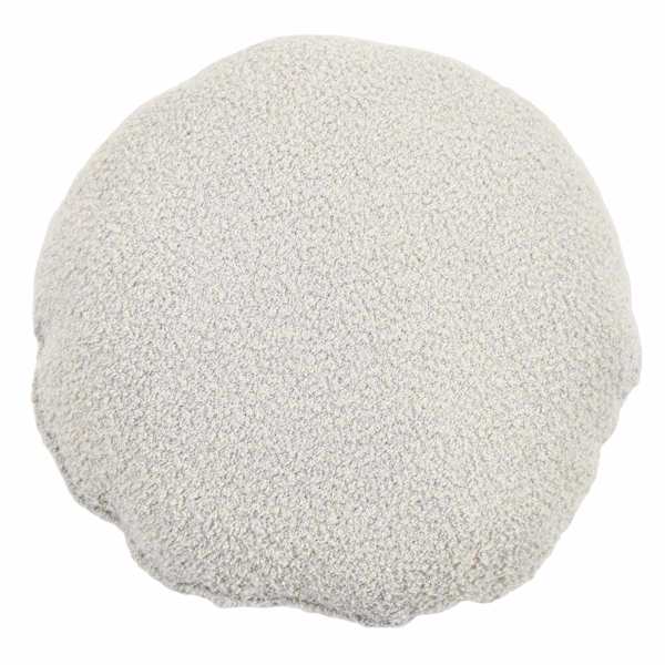 Crosby St. Grey Soft Textured Boucle Round Throw Pillow, 16"