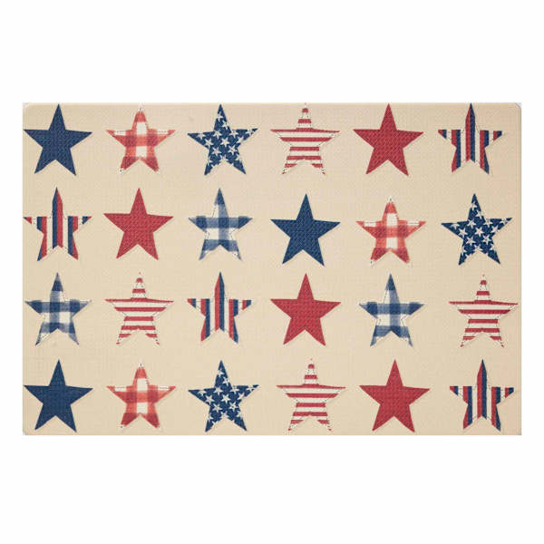 Honeybloom Patriotic American Stars Antifatigue Kitchen Mat, 20x30