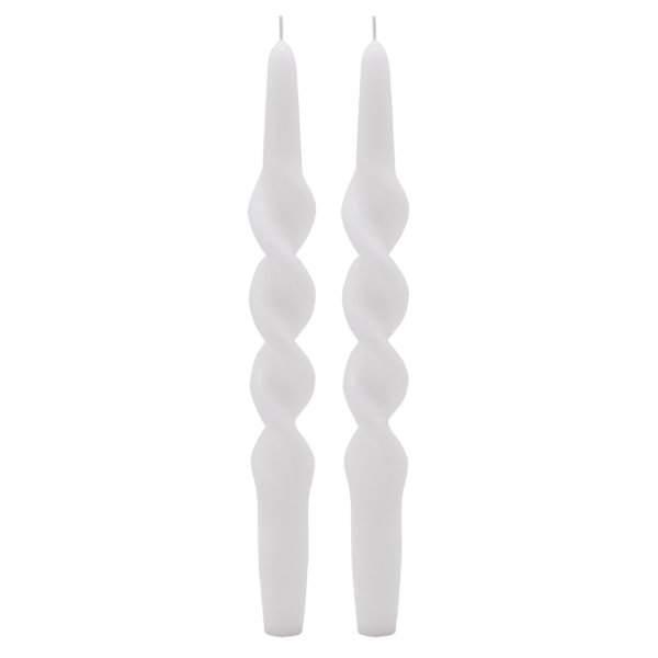 Crosby St. 2-Pack White Twisted Taper Candles, 10"