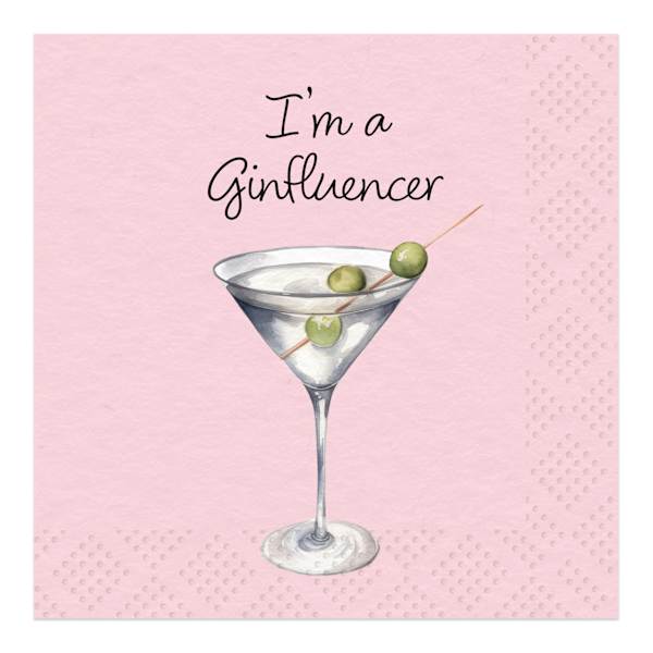 20-Pack Ginfluencer Cocktail Napkins