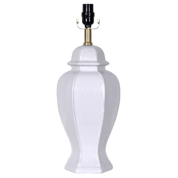 Providence White Ceramic Rope Embossed Medium Table Lamp, 20"