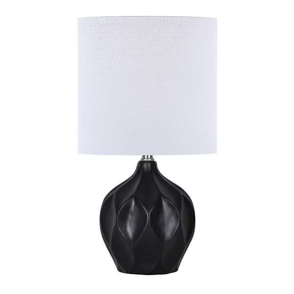 Crosby St. Black Ceramic Mini Table Lamp with Shade, 12"