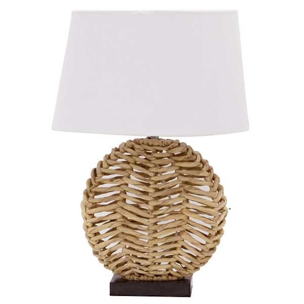 Water Hyacinth Natural Weaving Medium Table Lamp with Shade, 23"