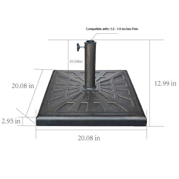 Brown Square Umbrella Base, 42lb