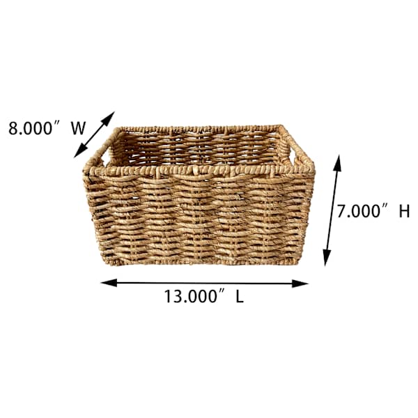 Vanilla Rectangle Wicker Storage Basket, Small