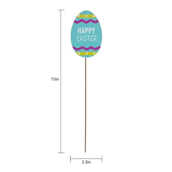 Bunny Brights Happy Easter Egg Metal Pick, 15"