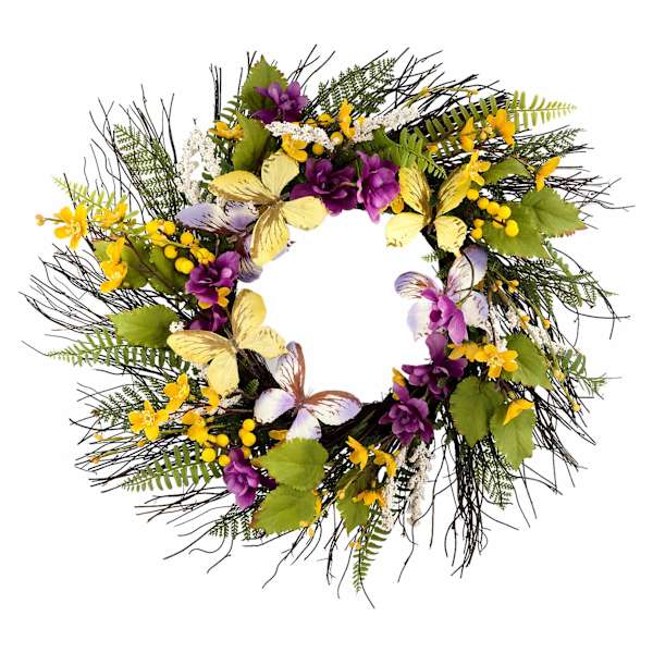 Butterflies & Wildflower Wreath, 20"