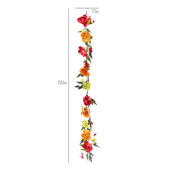 Mixed Peony & Dahlia Garland, 72"