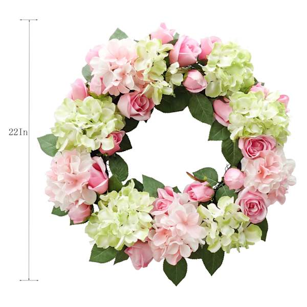 Hydrangea & Rose Wreath, 22"