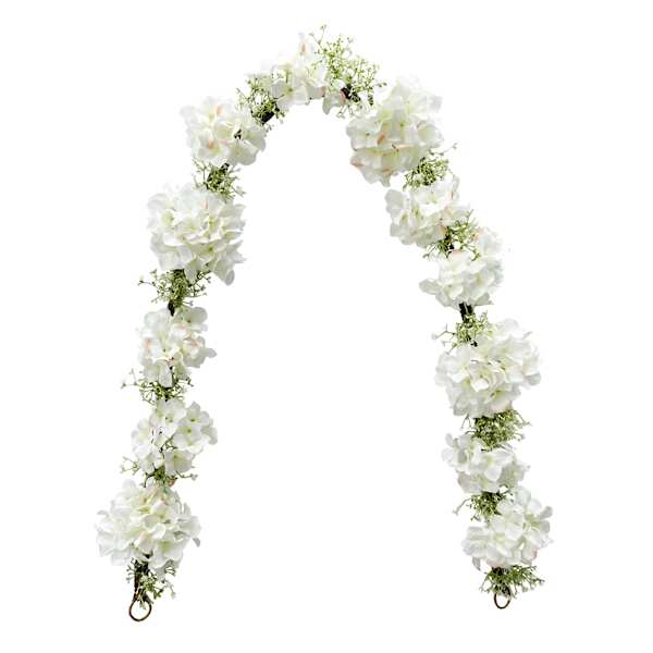 Providence White Hydrangea & Baby's Breath Garland, 6'