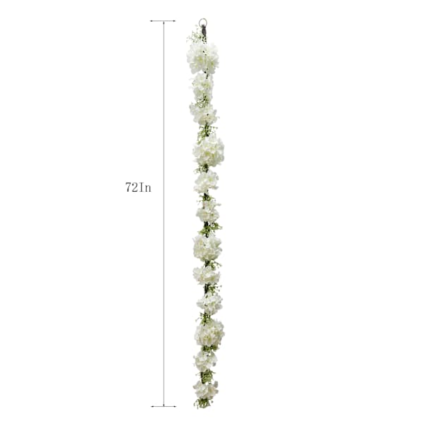 Providence White Hydrangea & Baby's Breath Garland, 6'
