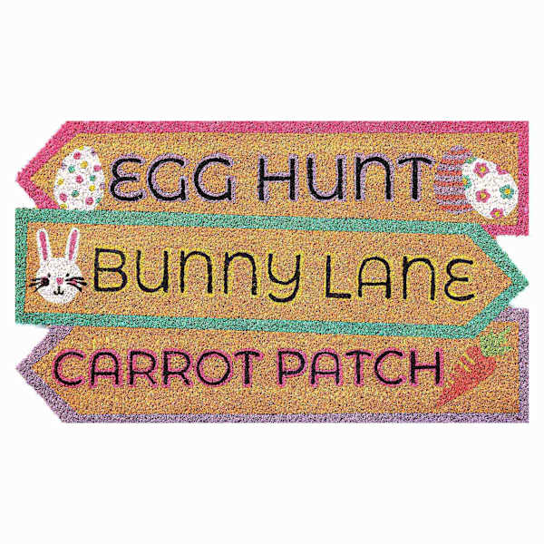 Easter Wayfinding Sign Shaped Coir Mat, 18x30