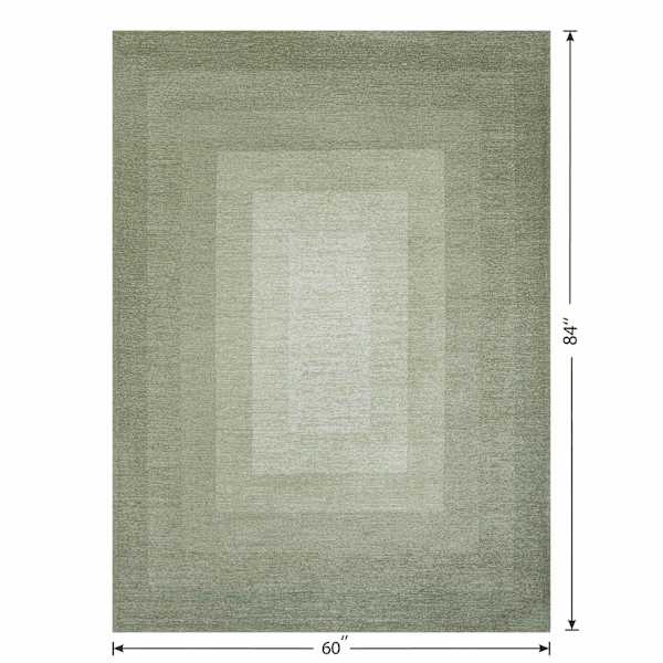 (B893) Green Ombre Flatweave Area Rug, 5x7